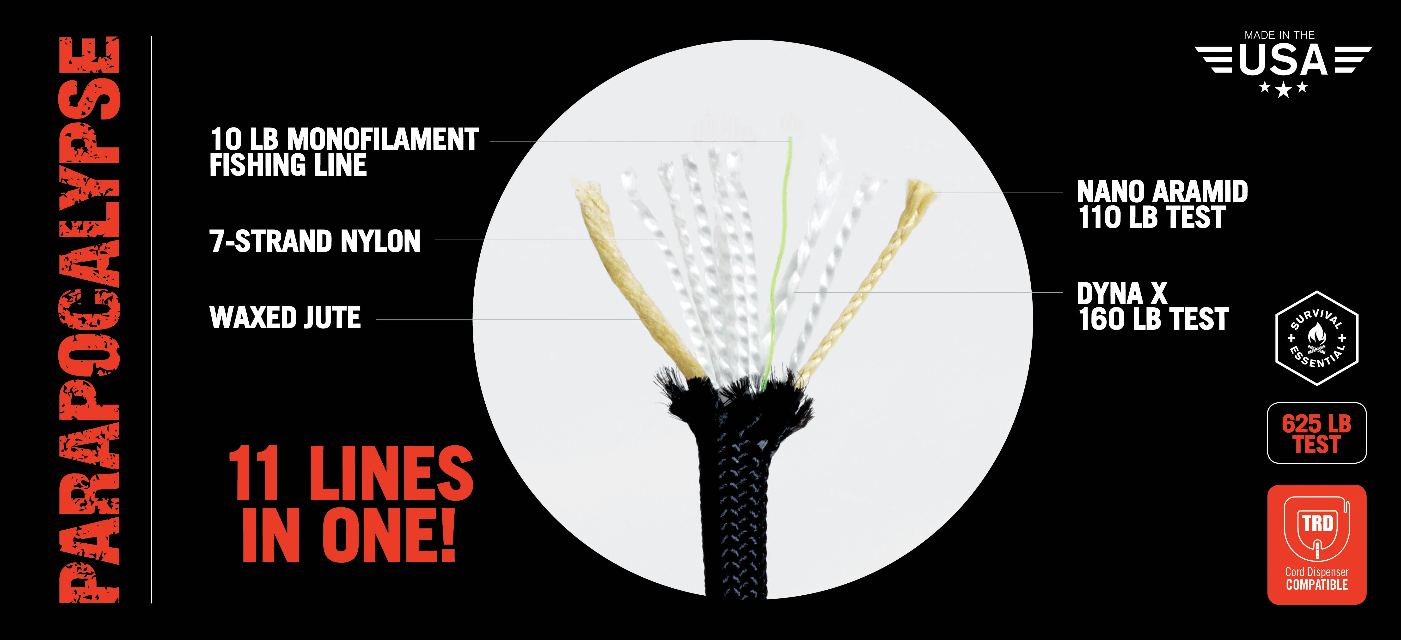 Paracord PARAPOCALYPSE - Ultimate Survival(50FT) - Tan