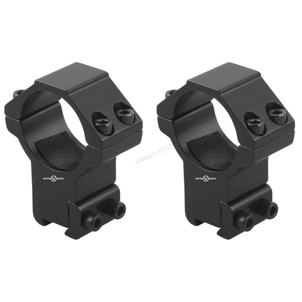 Montážní kroužky puškohledu 30mm, vysoké, 11mm dovetail