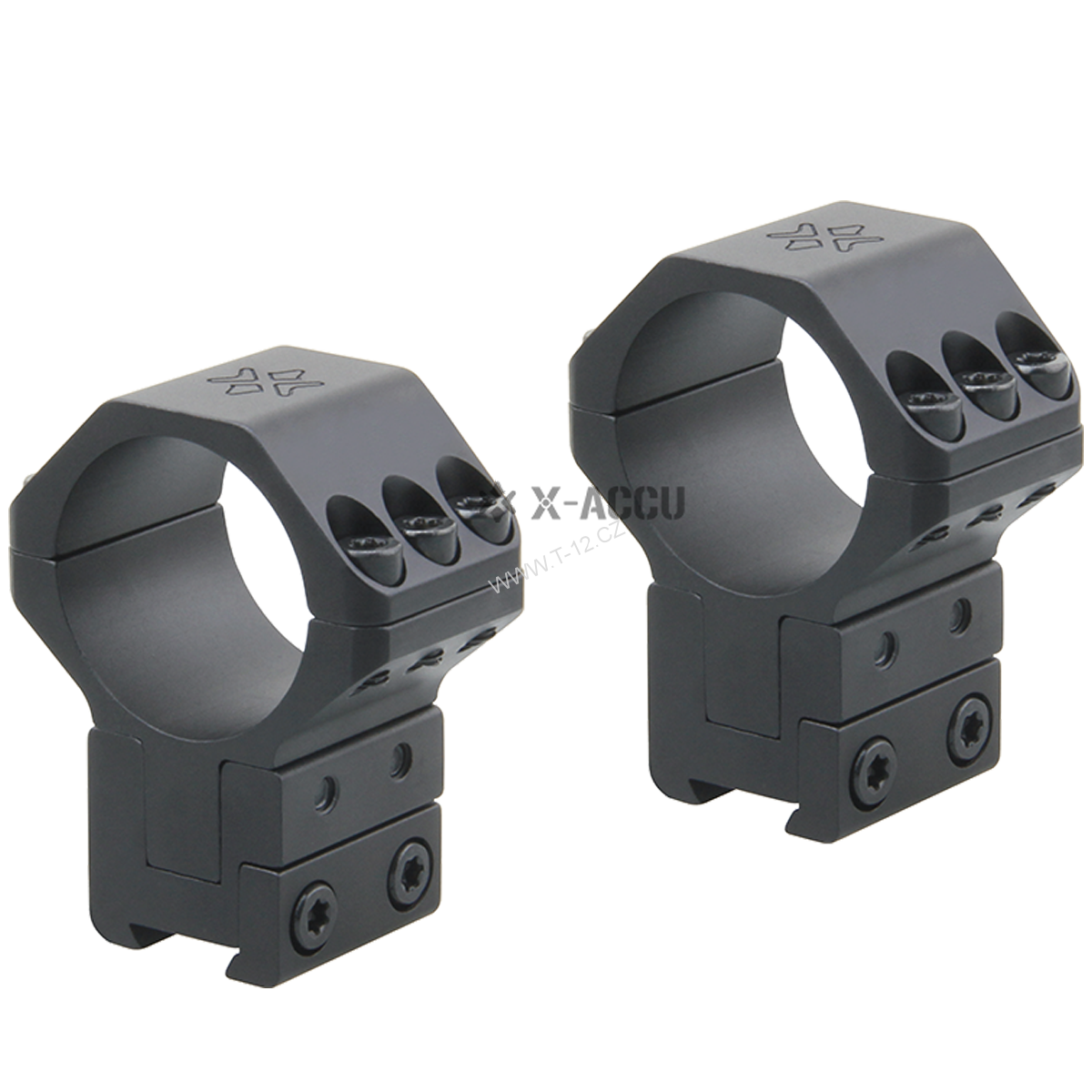Montážní kroužky puškohledu 30mm X-Accu, stavitelné, dovetail 11mm
