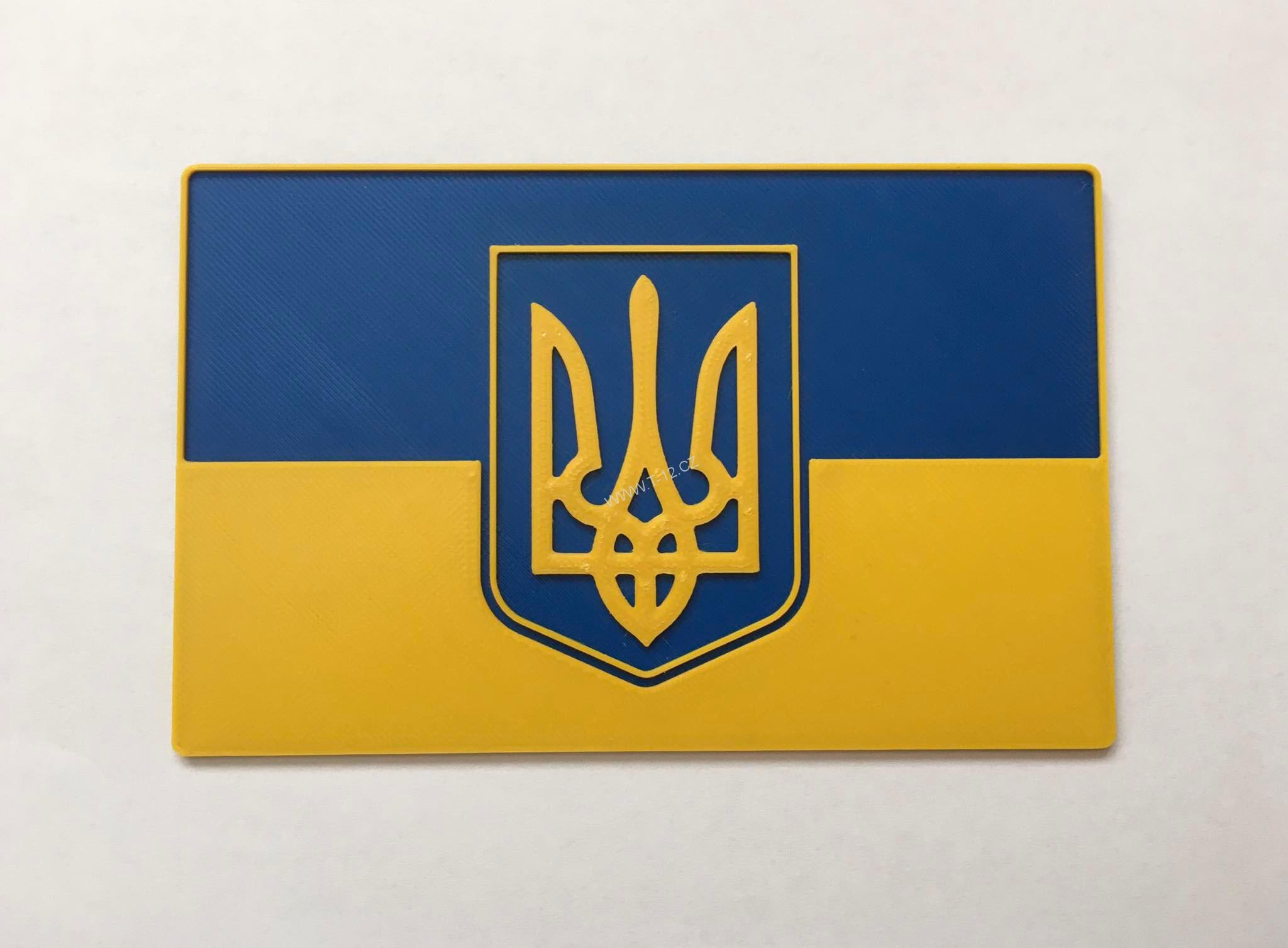 Nášivka vlajka Ukrajina plastová velcro velká, barevná