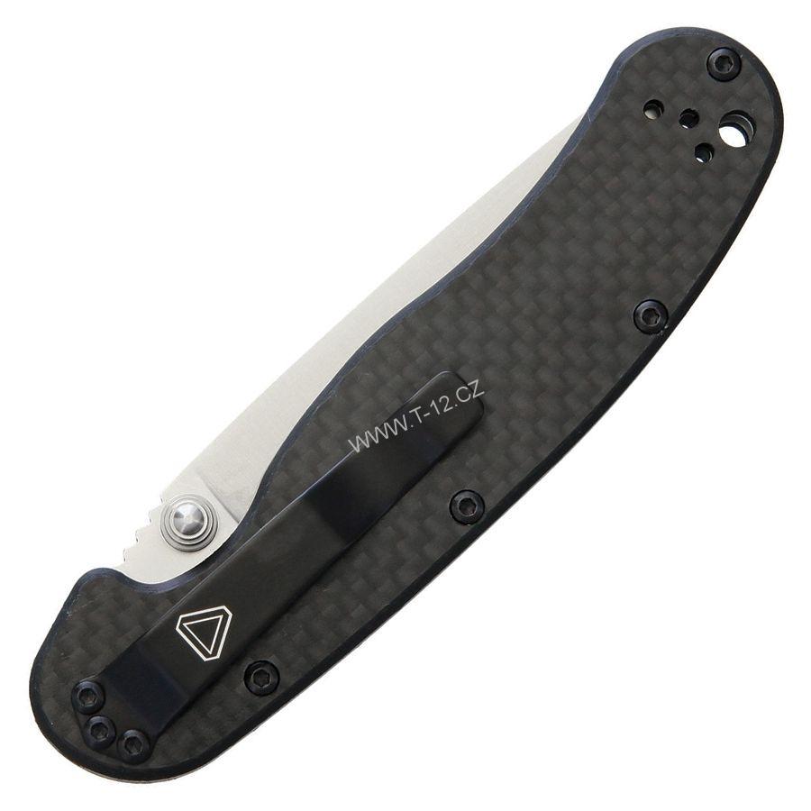 Zavírací nůž ONTARIO RAT II LINERLOCK PLAIN SATIN D2 BLADE-CARBON