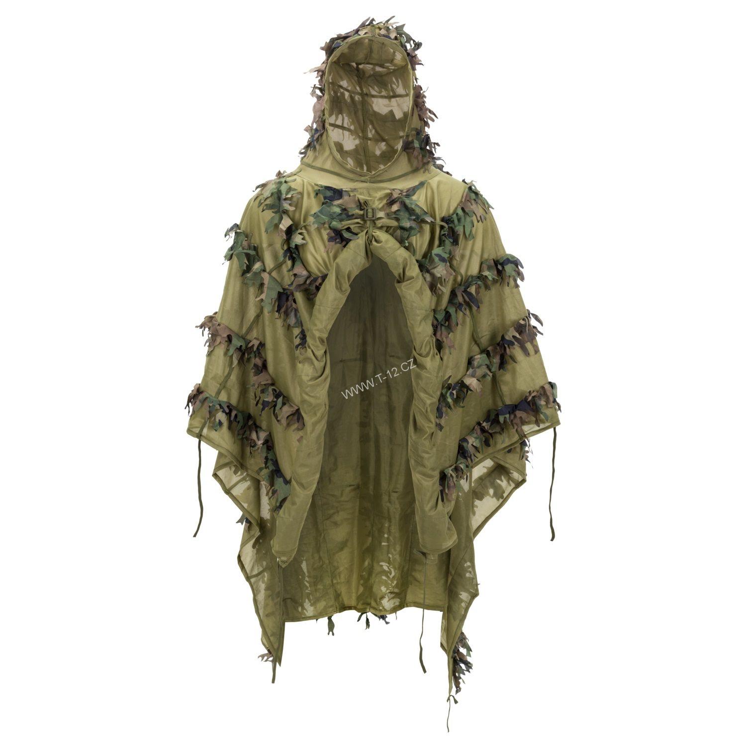 Maskovací převlek pončo LEAF GHILLIE PONCHO, Woodland