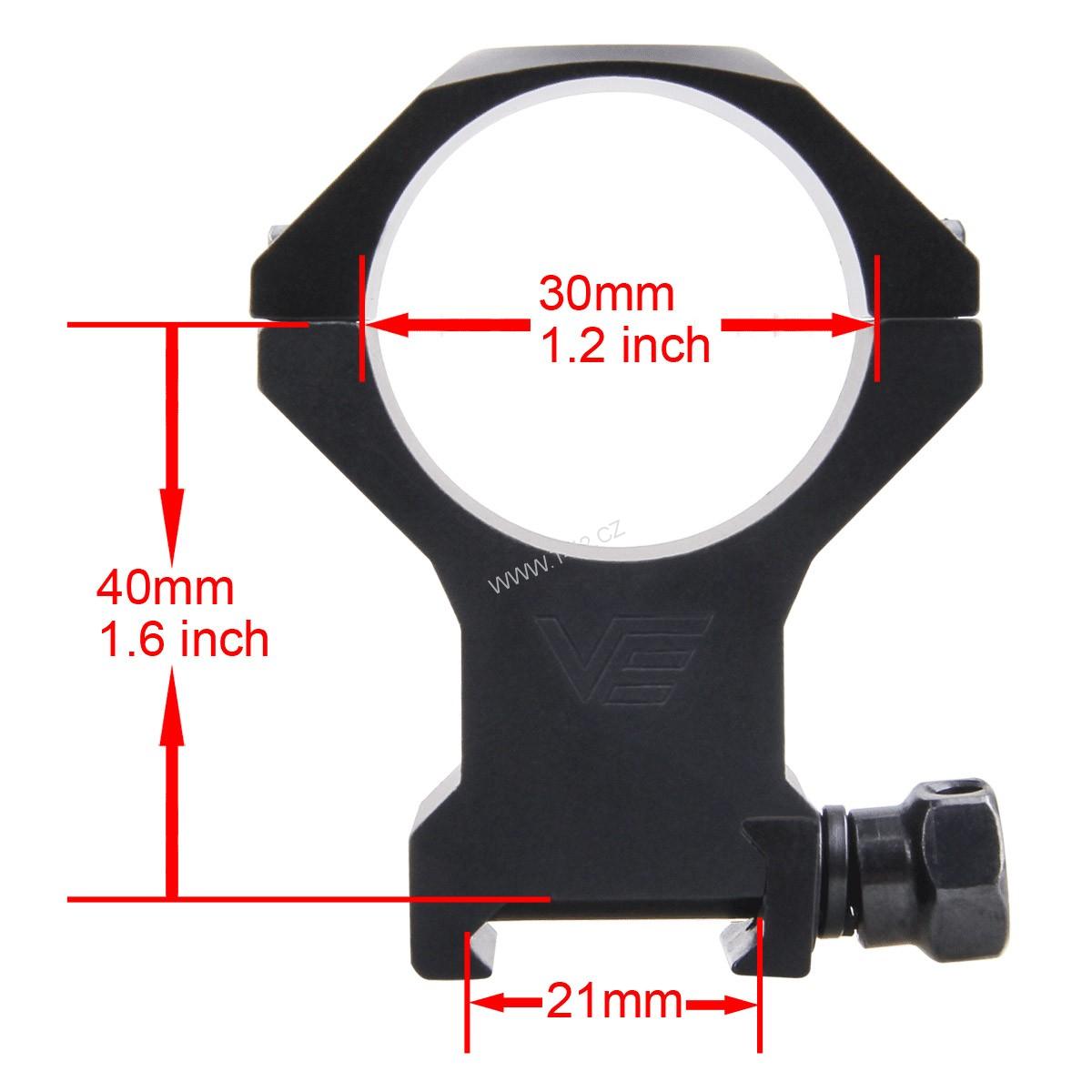 Montážní kroužky puškohledu 34mm X-Accu, vysoké