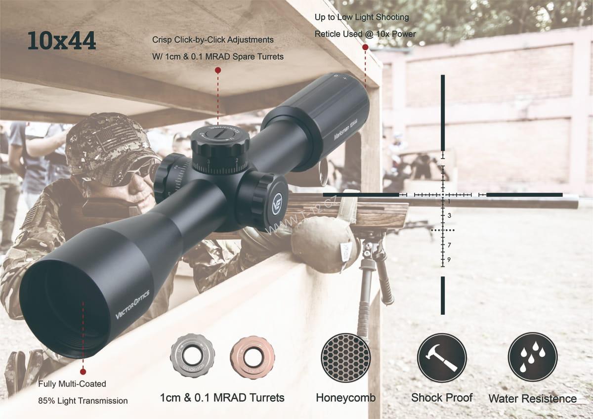 Puškohled Marksman 10x44, 30mm, SFP