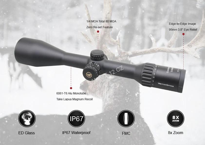 Puškohled Continental X8 3-24x56 Hunting CDM, 30mm, SFP