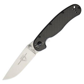Zavírací nůž ONTARIO RAT II LINERLOCK PLAIN SATIN D2 BLADE-CARBON